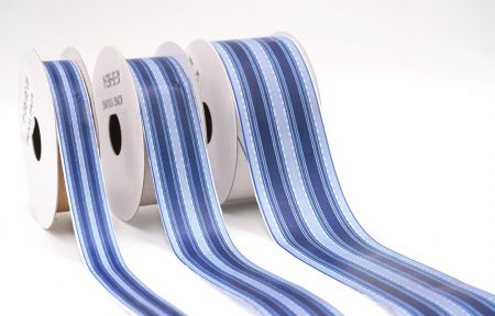 Класична синя градієнтна смугаста плетена стрічка_AI